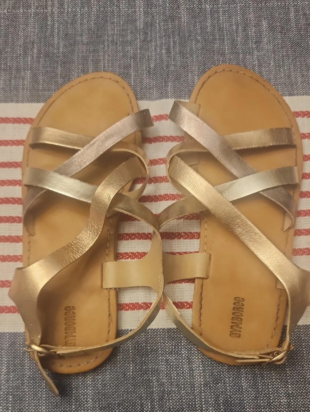 Gymboree Gold Metallic Strappy Girl's Size 13 Sandals